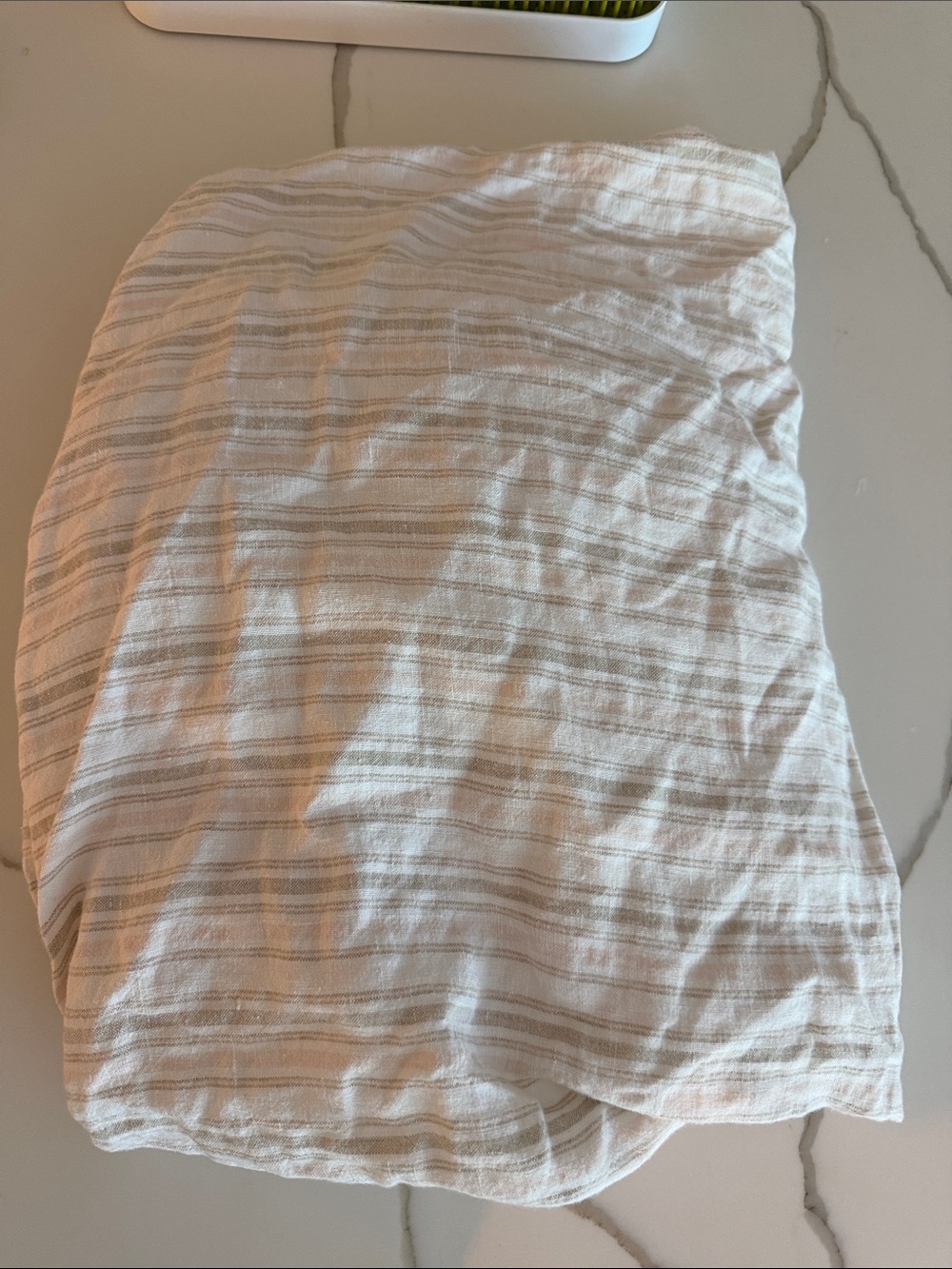 Soft Striped Cotton Muslin Bedding - Cream